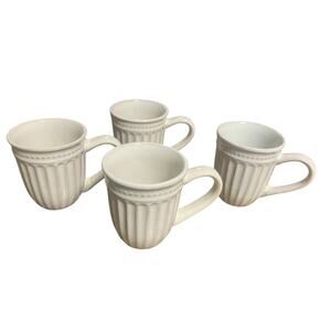 Set of 4 Gibson Regent Park Coffee Mugs Stoneware Cream 2005-2022 discontinued